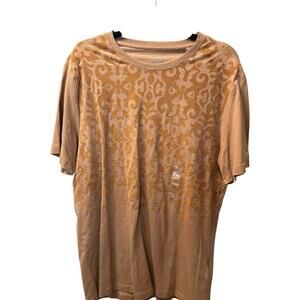Guess Slim Fit Organic Cotton T-Shirt in Tan with Pattern